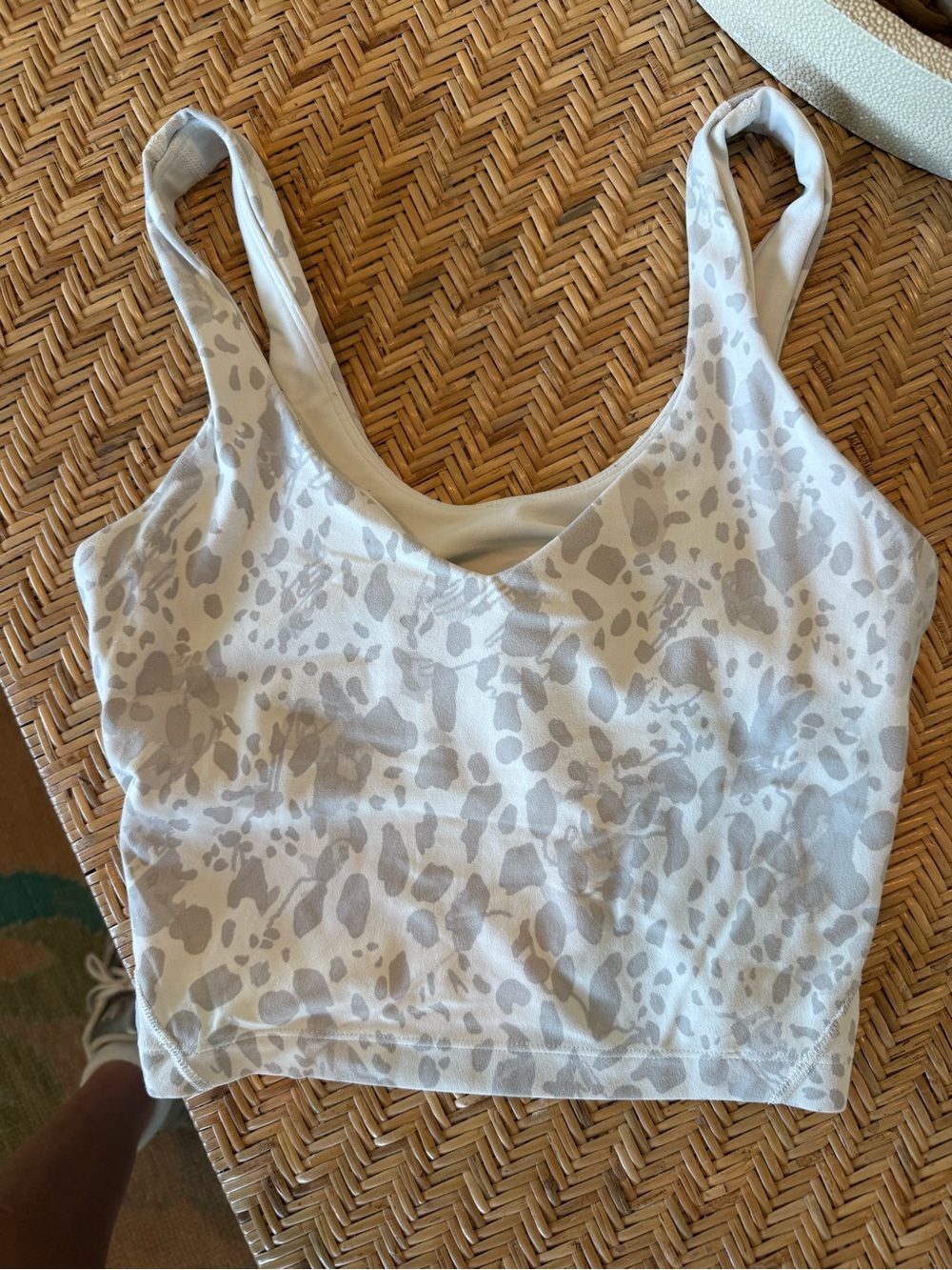 lululemon athletica White & Light Gray Align Crop Tank